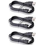 Upgrade PS3 Controller Charger Cord (3 PCs) 6 ft Mini-USB (5-Pin) Charging & Data Cable Compatible with PS3 / DualShock 3 / Move Controller/MP3 Player, Camera, Dash Cam, Garmin GPS, Hero 3+