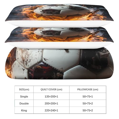 Linge de lit 3D doux microfibre de qualité supérieure motif ballon enflammé - 6