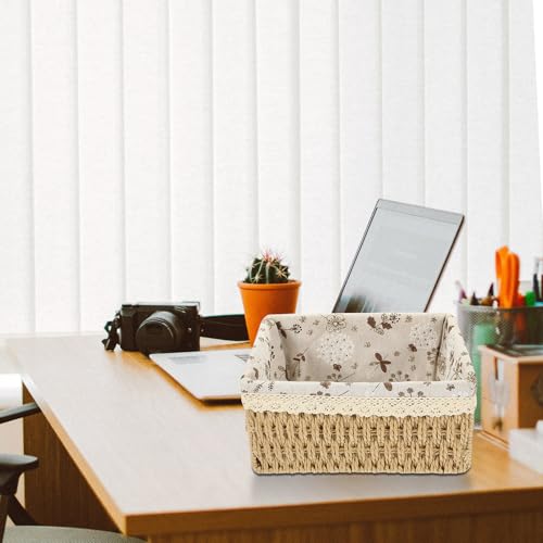 Panier tressé beige pour buanderie et organisation de salle de bain - 5