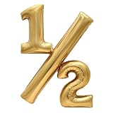 Gold 1/2 Birthday Balloon 32 Inch Champagne Foil Number Balloon for Baby Half Birthday Decorations 6 Month Milestone Photoshoot Props