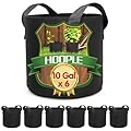 HOOPLE 6Pack 10 Gallon Grow Bags Garden Heavy Duty Non-Woven Aeration Plant Fabric Pot Potato Container Perfect for Potato,Strawberry,Chili,Carrot,Radish,Peanut and Other Vegetables(Black) (10 gallon)