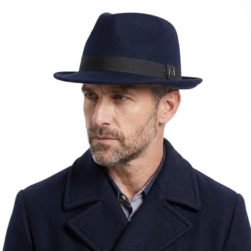 Image of FREEBIRD99 100% Wool Felt Panama Fedora Hat Short Brim Trilby Flat Hat for Men Women