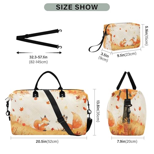 Weekender Bags Travel Duffel Gym Bag Huli Fenglin Carry on Overnight Tote Bag with Toiletry Bag for Airplane Travel Trip Gym Yoga3