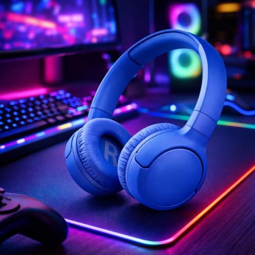 Image of HICLE Replacement Earpads Compatible with JBL Tune 450BT,460BT,500BT, 510BT, 520BT & 525BT, On-Ear Headphones (1 Pair, Blue)