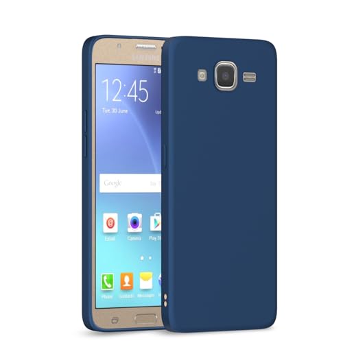 Image of Outlouders Back Cover for Samsung Galaxy J7 2015 / J7 / J7 Nxt | Camera Protection | Durable Soft Matte Silicone Bumper Case (Blue)