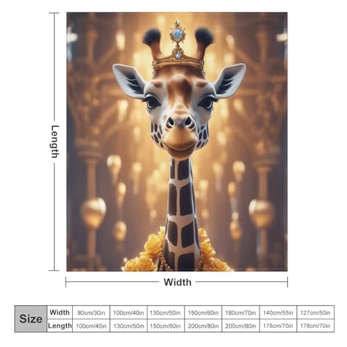 Couverture Super Douce Girafe en Microfibre Fine 180×200cm
