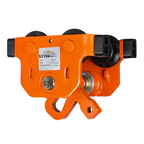 Prowinch 0.5 Ton I Beam Manual Pushing Trolley with Rubber Bump Stops