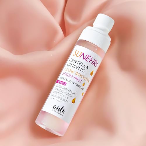 AULI LIFESTYLE Sunehri Serum Mist with Floral Waters, Rosehip Oil, Ginseng & Centella – Hydration, Glow, Pore Control & Makeup Setting for All Skin Types | Men & Women | 120ml