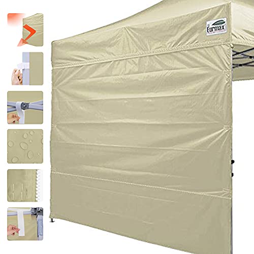Image of Eurmax USA 10x10 Pop Up Canopy SunWall-UV Protection for Tents,Blocks Sunlight&Wind,Water Resistant Side Wall Only,Easy Hook & Loop Installation,Fit for 10FT Straight Leg Shelters&Gazebo,Beige