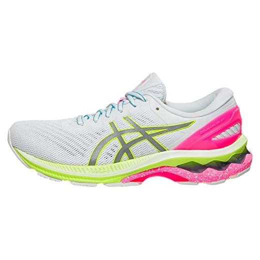 ASICS Women's Gel-Kayano 27 Lite-Show Running Shoes, 7.5M, White/Pure Silver