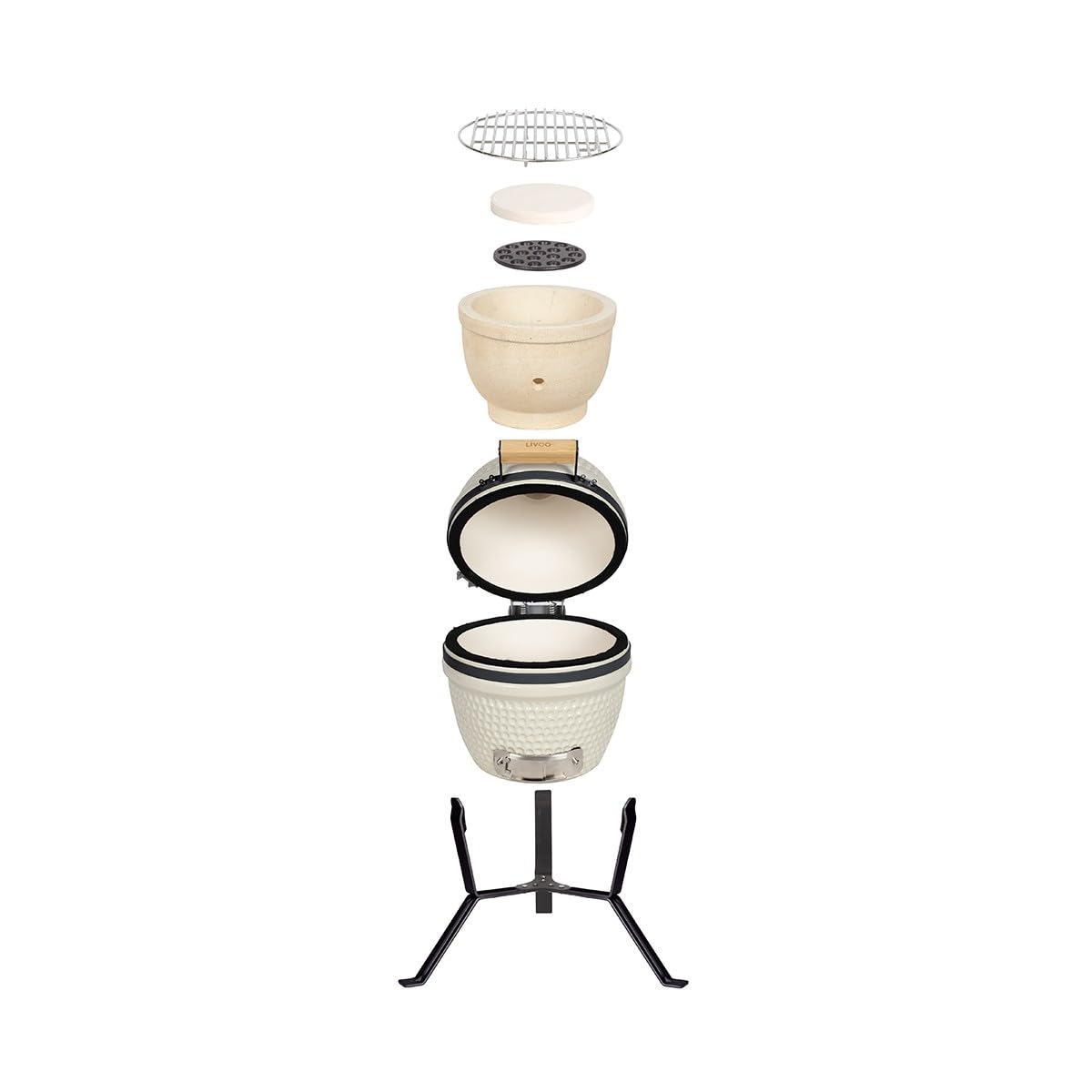 Livoo Barbecue affumicatoio Kamado DOC330 ø27 cm argilla refrattaria