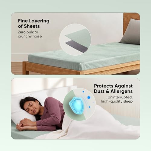 Image of Frido Bamboo Waterproof Mattress Protector for King Beds (78 x 72 Inch), Soft Bamboo Terry Comfort, Cooling Breathable & Noiseless Mattress Cover, Fit for Mattresses Up to 10 Inches (Sage Green)
