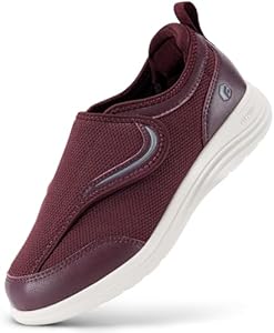 FitVille Extra Brede Pantoffels Senioren Comfortabele Bandage Schoenen Dames Klittenband Schoenen, Gitzwart, 39 EU X-Breed