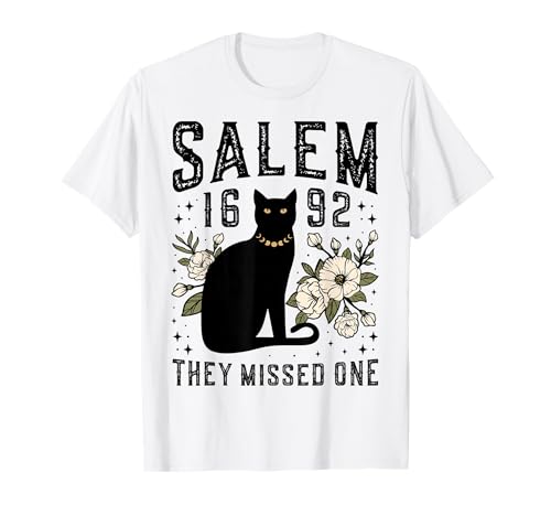 They Missed One 1692 Salem Witch Trials Gatto Nero Fiore di Campo Maglietta