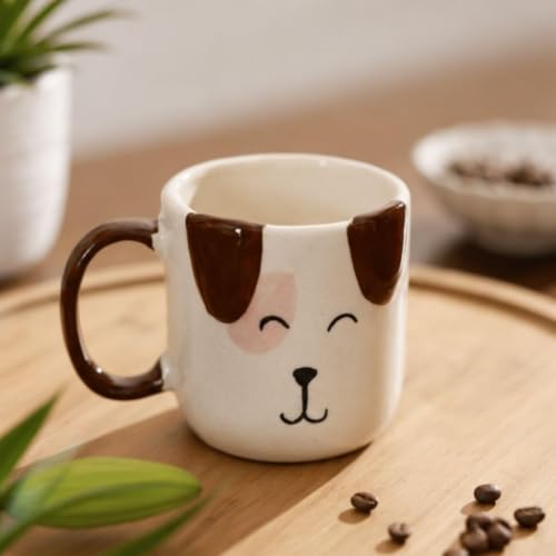 Image of Craftribal Ceramic Puppy Mug - 280 Ml Coffee Mug | Cute Gifts for Girls, Boys, Kids, Friends | Perfect for Tea, Milk, Hot Chocolate & Beverages | Birthday, Anniversary & Gifting Pack of 1