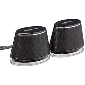 AmazonBasics USB-Powered PC Computer Speakers with Dynamic Sound | Black