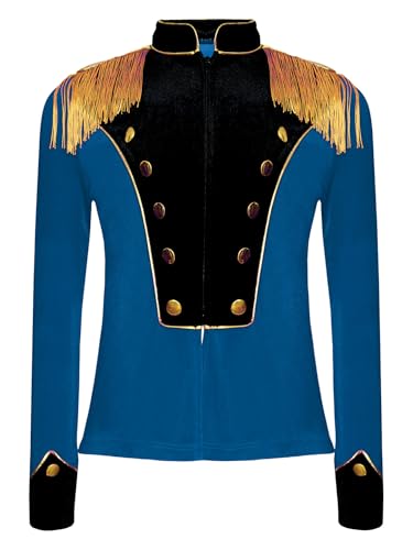 Boys Girls Marching Band Majorette Uniforms Tassels Long Sleeve Velvet Drum Major Jacket Circus Coat3