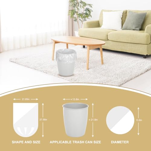 Image of Magesh 8-10 Gallon Trash Bag Strong, Leakage-Free, Medium Garbage Bags Unscented Thick for Bathroom, Office, Kitchen Medium Trash Can, 60L, 105 Bags, Clear