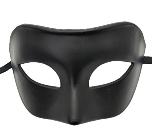 Coolwife MáScara De Mascarada para Hombre MáScara Romana Griega MáScara De Halloween Mardi Gras (Negro)