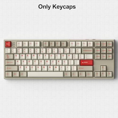 Image of Fogruaden PBT Red Keycaps Set, Cherry Profile Custom Keycap for Mechanical Keyboard Keycaps