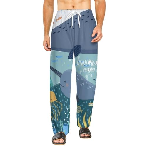 Pantalon de pyjama femme long en coton Vie Marine taille S
