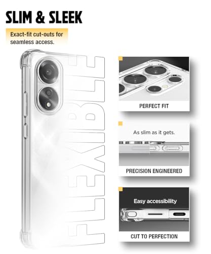 Image of WOW IMAGINE Clear Back Cover Case for Oppo A78 5G | Shockproof Soft TPU Case | Cushioned Edges for Ultimate Protection Back Cover Case - Transparent
