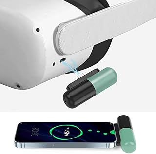 Vakdon 4500mAh Portable Power Bank Compatible for Meta/Oculus Quest 2/Quest/PICO 4, Ultra Lightweight & Portable Quest 2 Battery Pack, Extended 1.5+ Hours Playtime (Green)