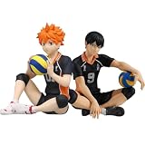 RULANSH Hinata Shoyo Figura de Haikyuu!! Figuras de anime de 12 cm PVC posición sentada, figuras de acción, coleccionables, decoración de escritorio, regalo para fans del anime (tipo 6, 10 cm + 12 cm)