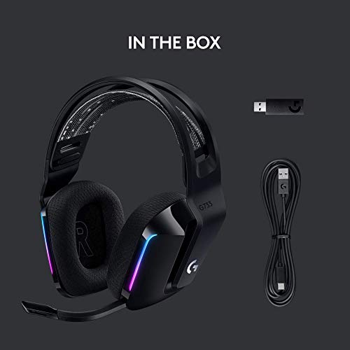 Logitech G733 Lightspeed Wireless Gaming Headset With Suspension Headband, Lightsync Rgb, Blue Vo!Ce Mic Technology And Pro-G Audio Drivers - Black (Renewed) #TOP5