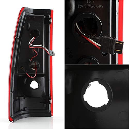 AKKON - For GMC Sierra/Chevy Silverado Pick Up Truck Black Bezel Red Lens LED Tube Tail Brake Lights Lamp
