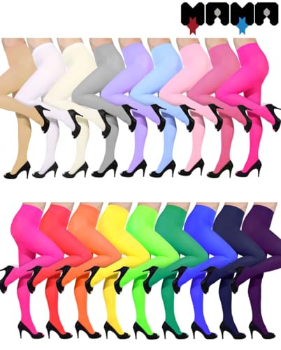 Women's Opaque Tights - 80D Soft Control Top Elastic Colors Fashion High Waist Footed Pantyhose.4