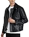WULFUL Men's Leather Jackets, Faux Bomber Jacket for Men Motorcycle Lapel Asymmetric Zip-Up Slim Fit Biker Coat