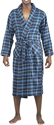NORTY Soft Brushed-Cotton Bathrobe for Men - Robe with Shawl Collar - Perfect for Bathroom, Spa, Bedroom, and More