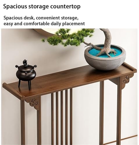 Consola estrecha moderna de pasillo y mesa auxiliar de sofá de madera 4