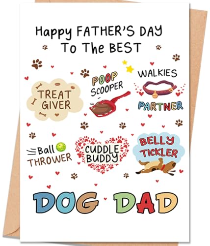 uugtcard Funny Father's Day Card Gift for Dog Dad, Fathers Day Card from Dog