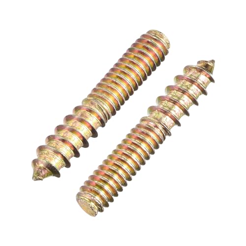 Image of uxcell 1 /4-20 x 1-1 /2 inch Hanger Bolts Double Head Dowel Screw for Wood Furniture 40pcs
