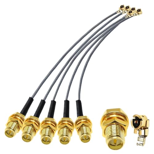 IPX - RPSMA �����P�[�u�� RP-SMA ���X - UFL ���X R*/F WI/*FI �s�O�e�[�� �O���[ 1.13mm �����P�[�u�� 5�{(10cm-5pcs)
