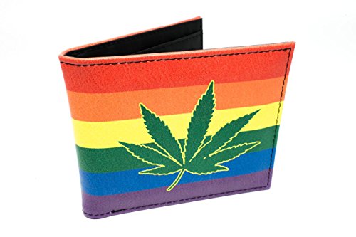 LGBTQ Rainbow Marijuana Pot Leaf Cannabis Bi-Fold Wallet