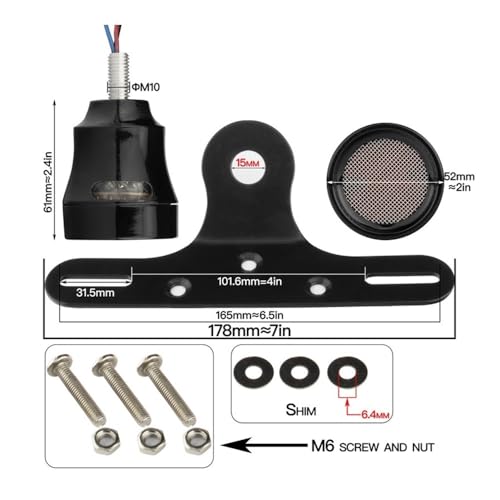 Feu arrière moto LED 12V feu stop support plaque d'immatriculation Chopper - 3