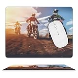 Motorcycle Motorsport Mountain Sunset Funny Mousepads Non-Slip Gaming Mousepad Mat Laptop Desk Pad for Home Office 8 X 10 Inch