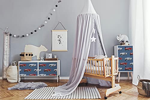 Pegatina en la cómoda para proteger y decorar muebles infantiles con coches 6