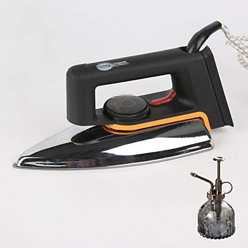 LMJYU Old-Fashioned Electric Iron Dry-Type Electric Iron No Steam Hot Aluminum Teflon Soleplate Old-Fashioned Electric Iron Suitable for Industrial Household Use Black (Black)