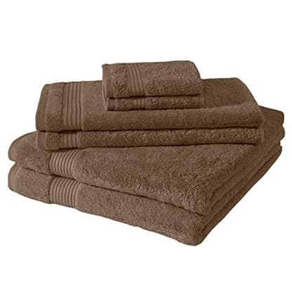 Classic Turkish Towels,Luxuriöses Handtuch-Set für Badezimmer, 100% türkische Baumwolle, schnell trocknend, weiche und saugfähige Badetücher, Amadeus Kollektion,6-teiliges Set (Deep Taupe) – Bild 3