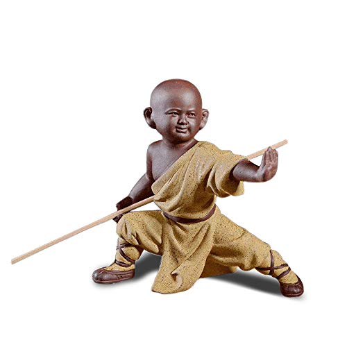 Figura Decorativa Monje Shaolin de Cerámica Kung Fu miniatura 1