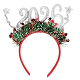 Shurhome 2026 Holiday Headbands Fashionable Christmas Headpiece Sequins Headbands for Christmas and New Year's Parties Countdown Celebration Headgear