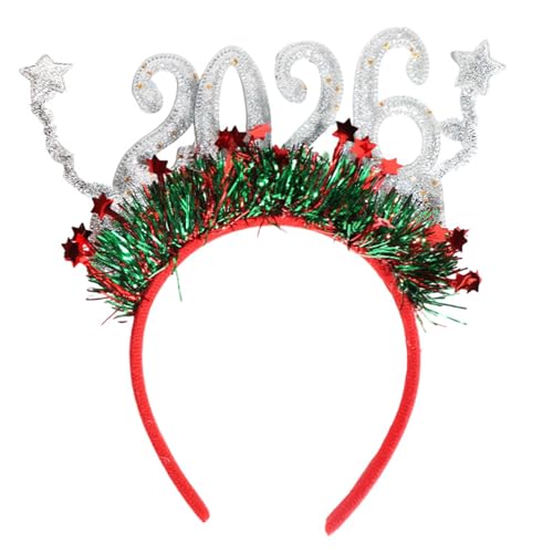 Shurhome 2026 Holiday Headbands Fashionable Christmas Headpiece Sequins Headbands for Christmas and New Year's Parties Countdown Celebration Headgear