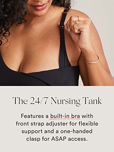 Hatch 24/7 Nursing Tank Top - Easy Access Nursing Tank Tops With Built In Bra - Adjustable Front Strap Maternity Tank Top For Flexible Support - On The Go Or In Bed - Black, Medium #TOP2