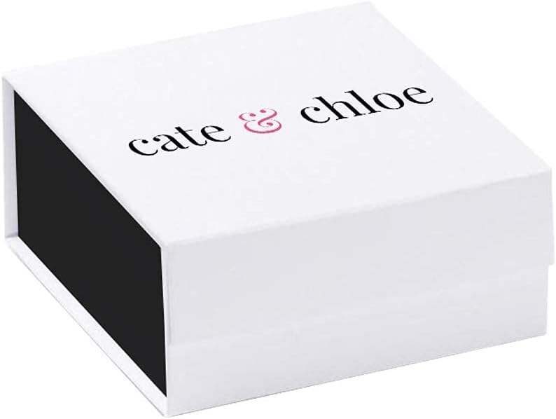 Cate & Chloe April Birthstone Earring and Necklace Set - 18k White Gold Plated with 1ct Genuine Gemstone Crystals, Birthstone Jewelry for Women