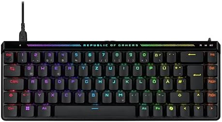 ASUS ROG Falchion Ace HFX analoge Gaming Tastatur | QWERTZ, 65% Formfaktor, ROG HFX Magnetic Switches, Rapid Trigger Toggle, Speed Tap Mode, Touch-Panel, 8000Hz, 2x USB-C