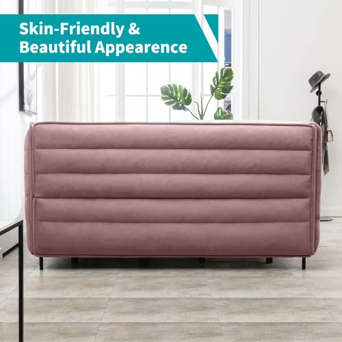 Balus Electric Adjustable Upholstered Bed Frame, Head And Foot Incline, Zero Gravity, Anti-Snore, Platform Frame Compatible, Wireless Remote Intelligent Bed, King, Pink #TOP7